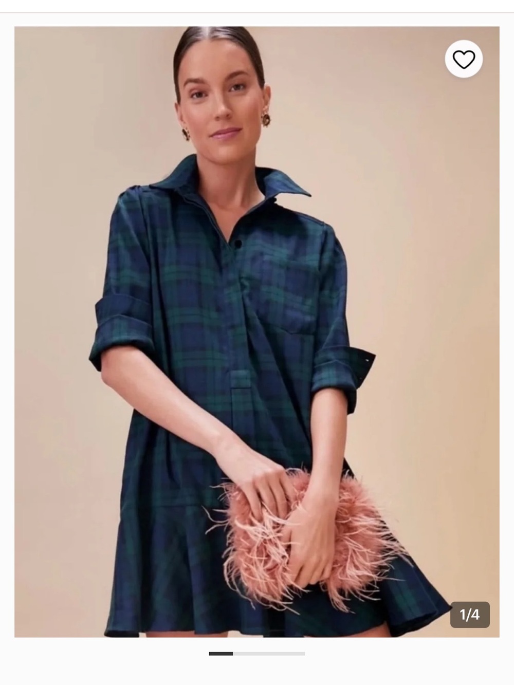 TUCKERNUCK BLACKWATCH Tartan Navy PLAID CALLAHAN SHIRT DRESS SIZE XL